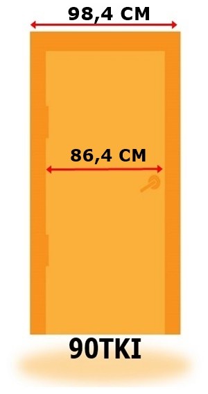 Rozmiar skrzydła 86,4 cm - z ościeżnicą 98,4 cm